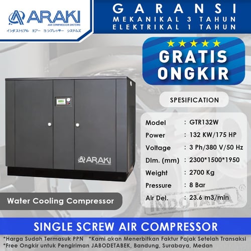 Kompresor Angin ARAKI GTR132W 8Bar Water Cooling Compressor