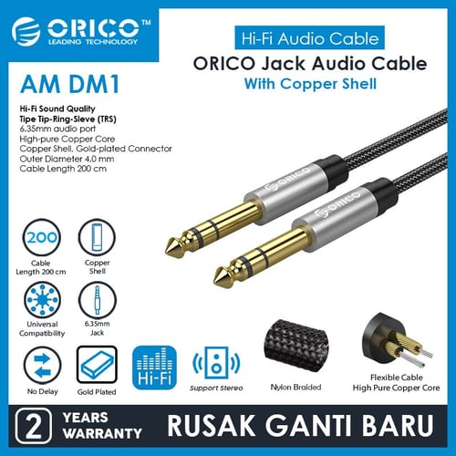 ORICO Aux Audio Cable 2 meter 6.5mm Stereo AM-DM1-20