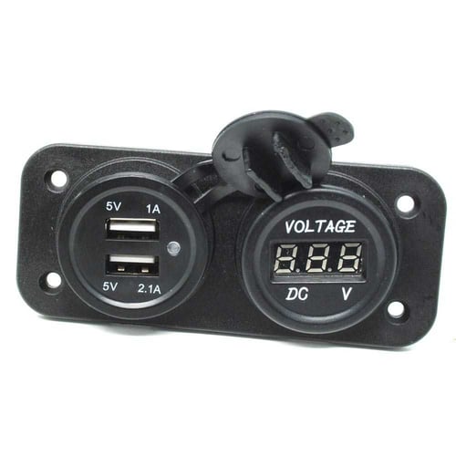 WUPP Car Charger Dual USB LED with Voltmeter Combination