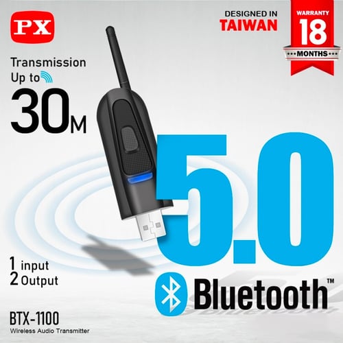USB Bluetooth Transmitter Audio Tanpa Driver 5.0 HD stereo PX BTX-1100