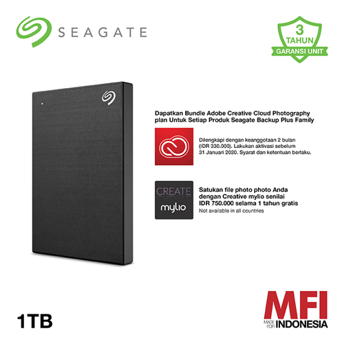 Seagate New Backup Plus Slim Hardisk Eksternal 1TB USB3.0