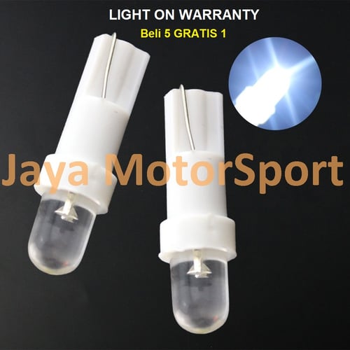 JMS - Lampu LED Mobil / Motor / Speedometer / Dashboard T5 1 SMD Convex - White