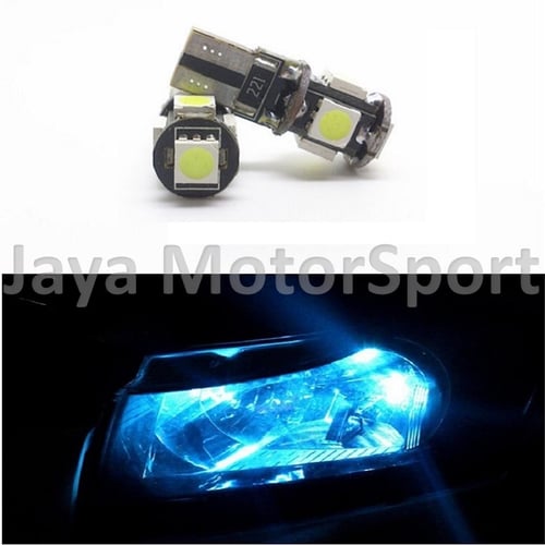 JMS - Lampu LED Mobil / Motor / Senja T10 w5w / Wedge Side Canbus 5 SMD 5050 - Crystal Blue