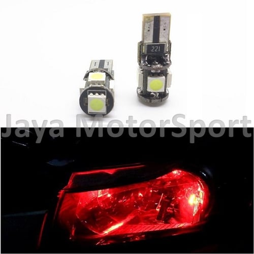 JMS - Lampu LED Mobil / Motor / Senja T10 w5w / Wedge Side Canbus 5 SMD 5050 - Red