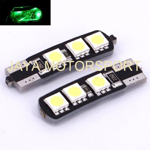 JMS - Lampu LED Mobil / Motor / Senja T10 w5w / Wedge Side Canbus 6 SMD 5050 - Green