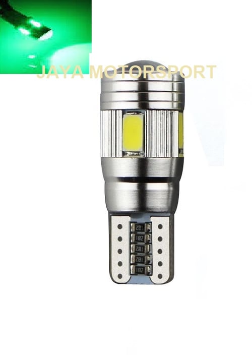 JMS - Lampu LED Mobil / Motor / Senja T10 Canbus 6 SMD 5630 Alloy Housing - Green