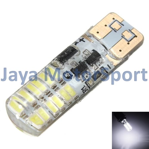 JMS - Lampu LED Mobil / Motor / Senja T10 Silicone 24 SMD 3014 Strobe Flashing (Strobo)