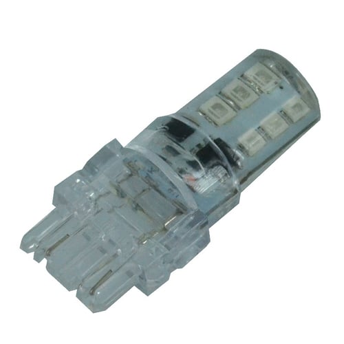Lampu LED Mobil/Motor 7443 W21 T20 Silicone 12 SMD 2835 Strobe Flashing White
