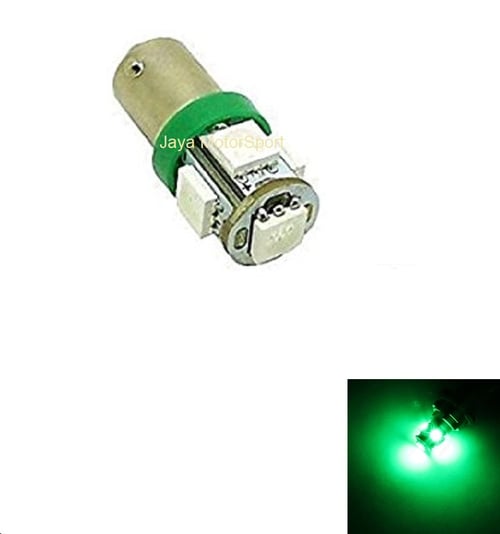 Lampu LED Mobil/Motor Bayonet 1895 BA9S 5 SMD 5050 Green