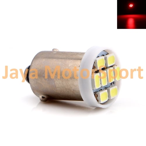 Lampu LED Mobil Motor Bayonet BA9S H6W T4W 8 SMD 1210 Red