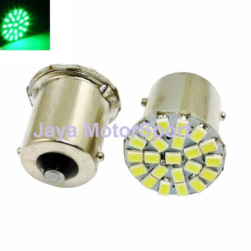 JMS - Lampu LED Mobil / Motor S25 / Bayonet / 1156 / BA15S 22 SMD 3014 - Green