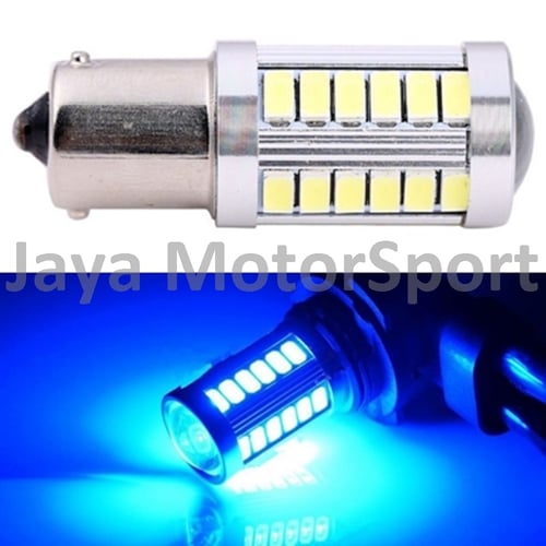 JMS - Lampu LED Mobil / Motor / Bayonet 1 Kaki S25 1156 / BA15S 33 SMD 5730 - Blue