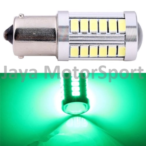 JMS - Lampu LED Mobil / Motor / Bayonet 1 Kaki S25 1156 / BA15S 33 SMD 5730 - Green