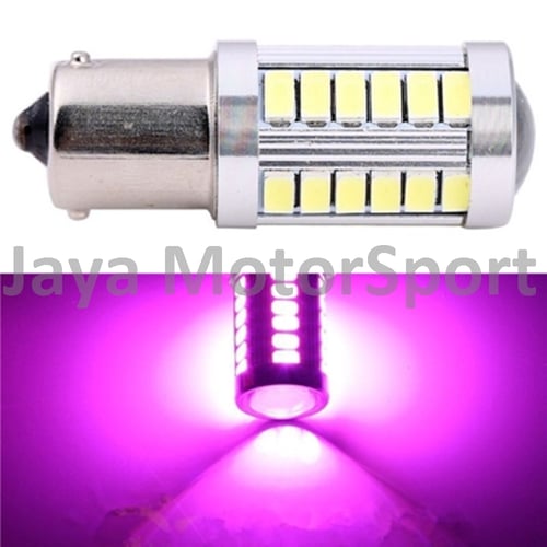 JMS - Lampu LED Mobil / Motor / Bayonet 1 Kaki S25 1156 / BA15S 33 SMD 5730 - Pink