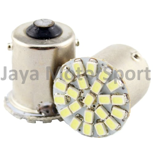 JMS - Lampu LED Mobil / Motor / Bayonet S25 1156 / BA15S 22 SMD 3014 Strobe - White