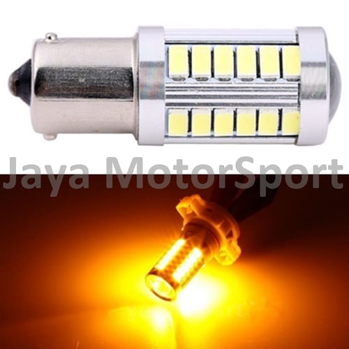 JMS - Lampu LED Mobil / Motor / Bayonet S25 1156 / BA15S 33 SMD 5730 Strobe - Yellow