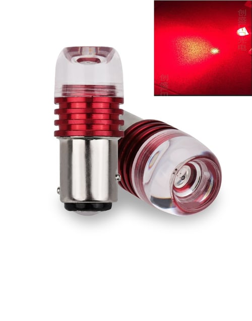 JMS - Lampu LED Mobil Motor Bayonet S25 1156 BA15S 3W COB Concave Flashing (Strobo) - Red