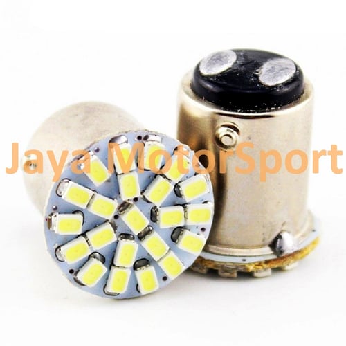 JMS - Lampu LED Mobil Motor S25 1157 BAY15D 22 SMD 3014 Strobe Kedip - White