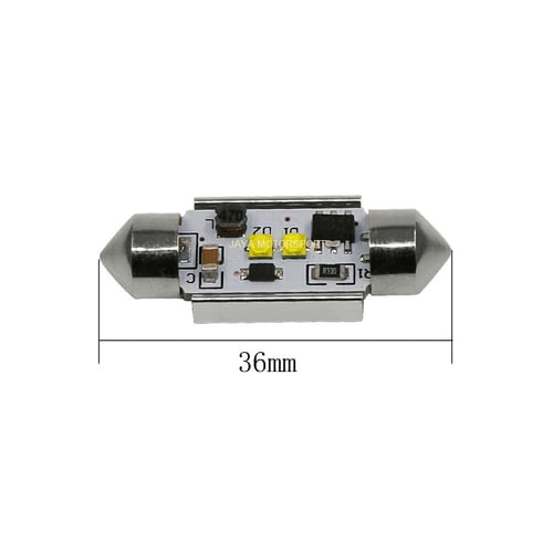 JMS - Lampu LED Mobil Kabin Plafon Festoon Double Wedge CANBUS 2SMD Cree 36mm Model B White