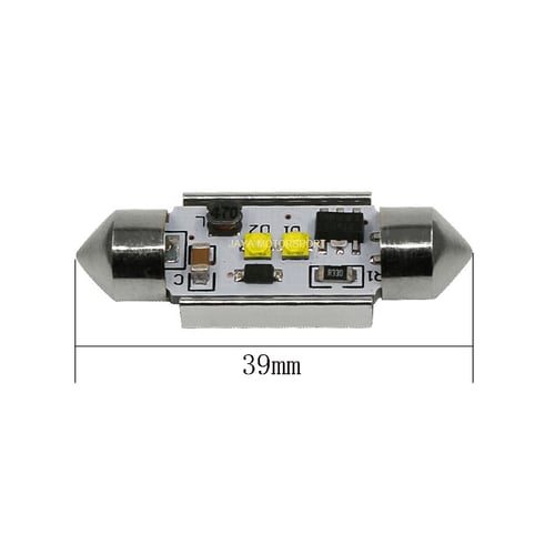 JMS - Lampu LED Mobil Kabin Plafon Festoon Double Wedge CANBUS 2SMD Cree 39mm Model B White