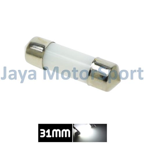 JMS - Lampu LED Mobil Kabin / Plafon / Festoon / Double Wedge Filiform COB 1 Watt 31mm - White