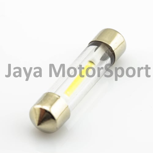 JMS - Lampu LED Mobil Kabin / Plafon / Festoon / Double Wedge Glass Lens COB 12 SMD 31mm - Warm White