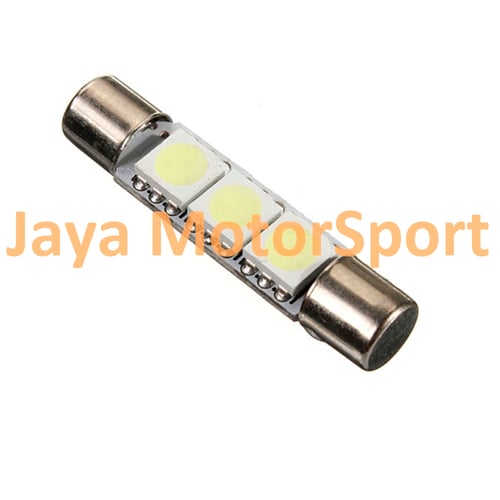 JMS - Lampu LED Mobil Kabin / Plafon / Festoon / Double Wedge 3 SMD 5050 28mm - White