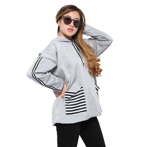 Rimas Velove Sweater Trendy Fashion Wanita - Abu Muda XXL