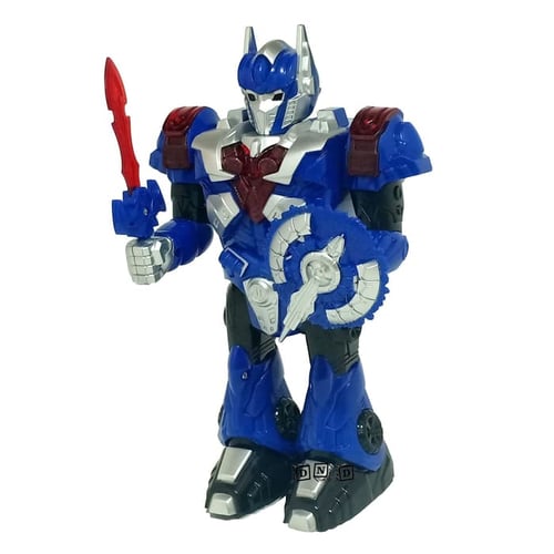 Robot Universe Warrior Optimuse Prime Biru Jalan Lampu Kids Toys