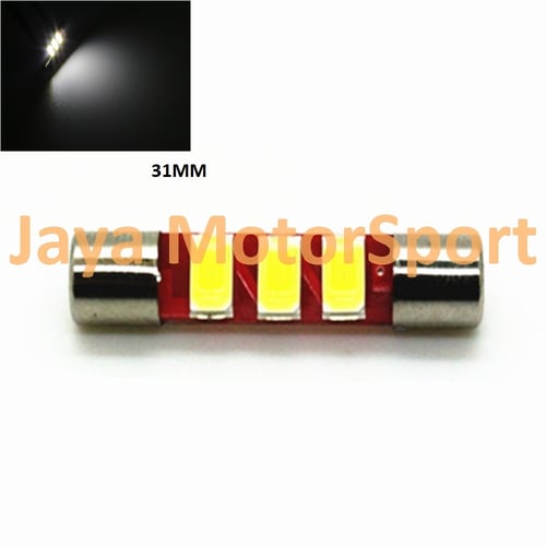 JMS - Lampu LED Mobil Kabin / Plafon / Festoon / Double Wedge 3 SMD 5630 31mm - White