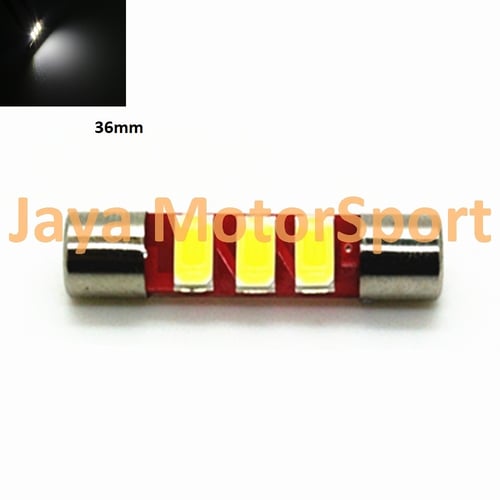JMS - Lampu LED Mobil Kabin / Plafon / Festoon / Double Wedge 3 SMD 5630 36mm - White