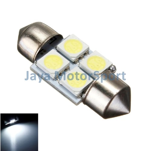 JMS - Lampu LED Mobil Kabin / Plafon / Festoon / Double Wedge 4 SMD 5050 31mm - White