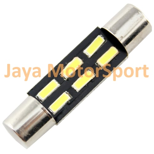 JMS - Lampu LED Mobil Kabin / Plafon / Festoon / Double Wedge 6 SMD 4014 28mm - White