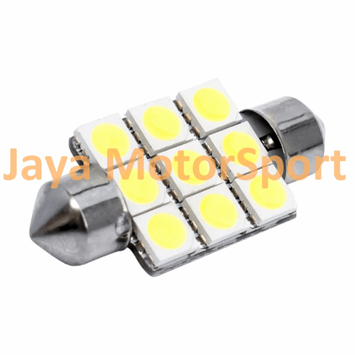 JMS - Lampu LED Mobil Kabin / Plafon / Festoon / Double Wedge 9 SMD 5050 39mm - Warm White