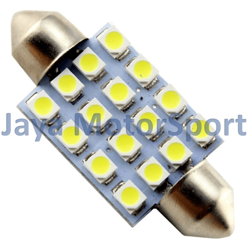 JMS - Lampu LED Mobil Kabin / Plafon / Festoon / Double Wedge 16 SMD 1210 36mm - White