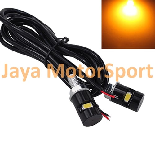 JMS - Lampu LED Mobil / Motor / License Plate Black Screw 1 SMD 5630 - Yellow 2Pcs / Set
