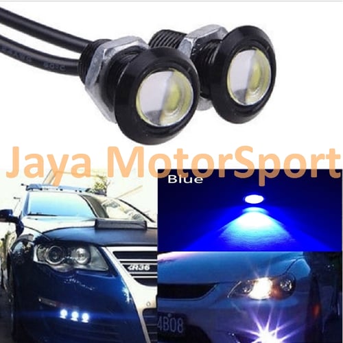 JMS - Lampu LED Motor / Mobil Mata Elang / Eagle Eyes DRL Daytime 3W 18mm Blue (2 Pcs/Set)