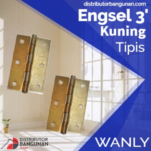 Engsel 3  Kuning Tipis WANLY