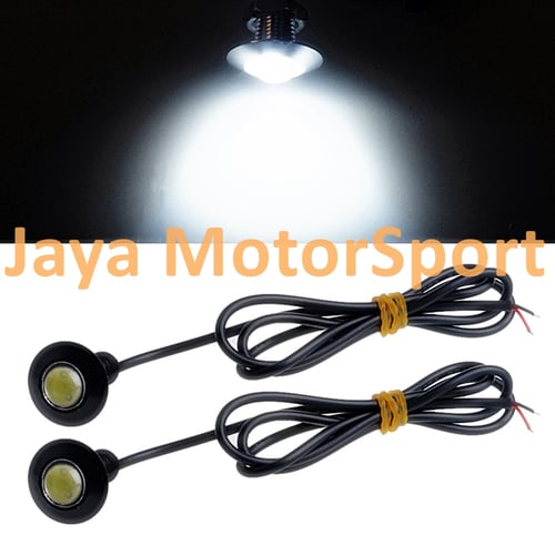 JMS - Lampu LED Mobil / Motor Mata Elang / Eagle Eye DRL Daytime Black Housing 3W 23MM - White - 2 Pcs per Set