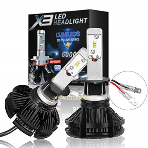 JMS - 1 pair (2 pcs) Lampu LED Headlamp Mobil H1 X3 High Quality White