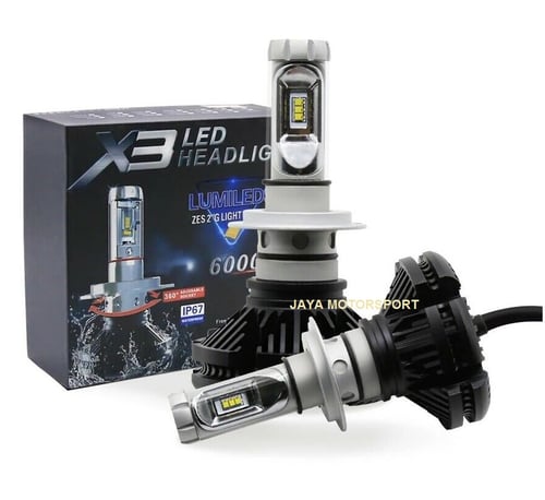 JMS - 1 pair (2 pcs) Lampu LED Headlamp Mobil HB4 X3 High Quality White