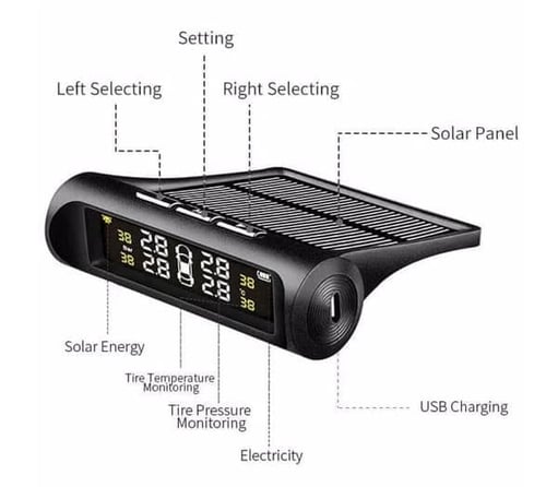 Alat Monitor Tekanan Angin Ban Mobil black