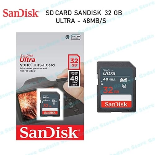 SD CARD SanDisk Ultra 32GB SDHC Card UHS-I Class 10 (30MB/s) 32 GB