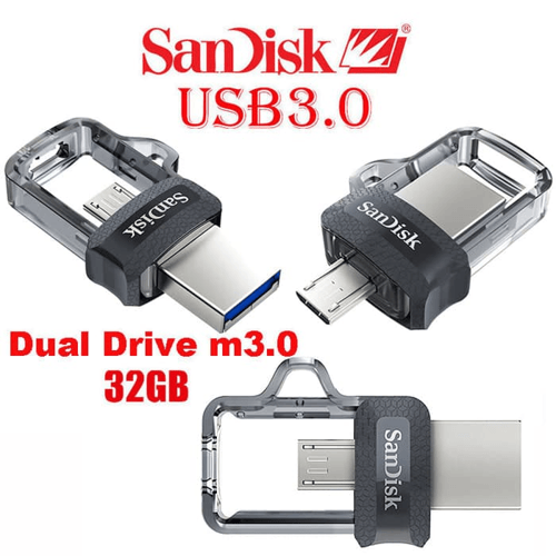 SanDisk Dual USB Drive 3.0 32GB - Flashdisk OTG Android PC 32 GB Ultra