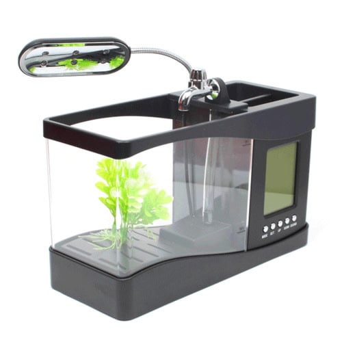 USB Desktop Aquarium Mini Fish Tank with Running Water