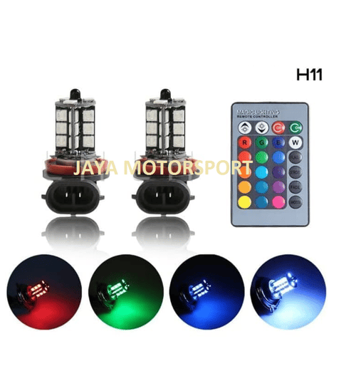 JMS - Lampu Mobil Motor LED Foglight H11 27 SMD 5050 - 16 Color with Remote Control