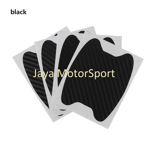 JMS - 4 Pcs Stiker Pelindung / Anti Gores Pintu Kendaraan / Door Wrist Handle Stickers Motif Carbon - Black