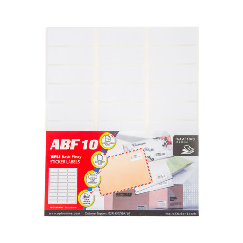 APLI Basic Flexy (ABF) White Labels 18 X 50MM 300 Unit - AF1070