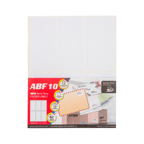 APLI Basic Flexy (ABF) White Labels 50 X 100MM 60 Unit - AF1010