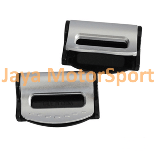 1 Pair (2 Pcs) Stopper Clip Car Seat Belt - Silver